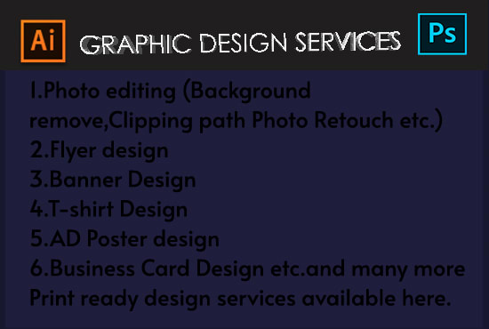 I will provide graphic design services