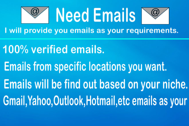 I will provide niche targeted email list, valid email list database