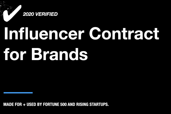 I will provide professional influencer contract and template brief for US brands