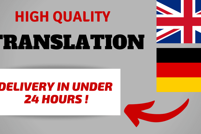 I will provide the best english german translation