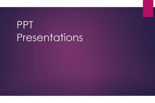 I will provide you services of ppt presentation