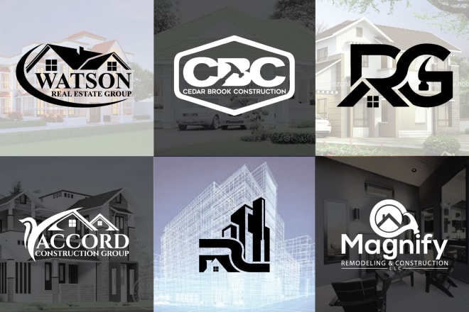 I will real estate and realtor investment property home construction and building logo