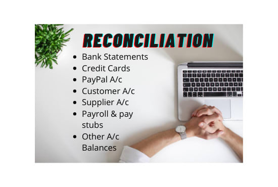I will reconcile bank and credit card statements