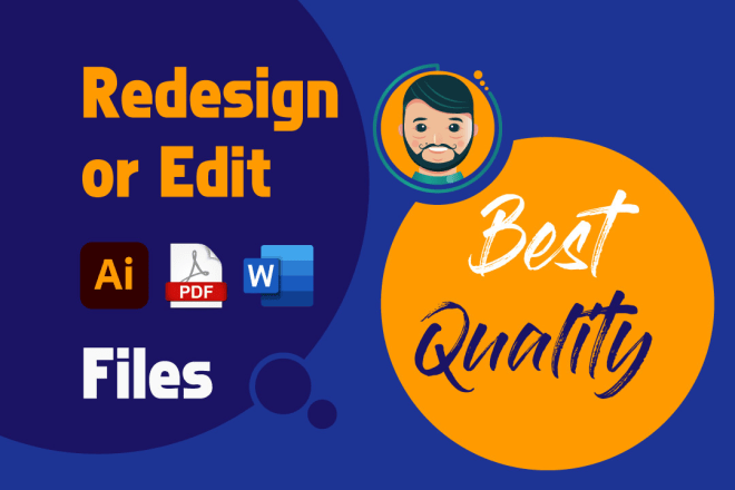 I will redesign or edit pdf illustrator and word formatting