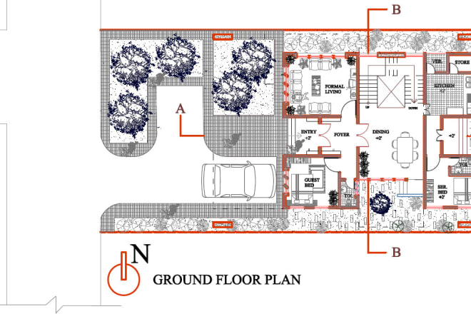 I will redraw the plan and create 2d floor plan elevation section and render