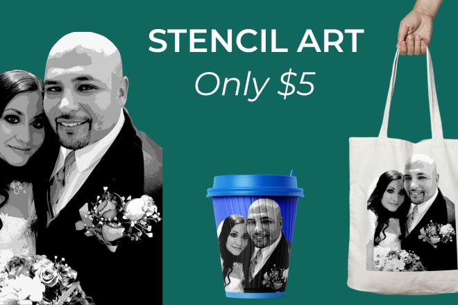 I will redraw your image into stencil or silhouette art in 4 hours