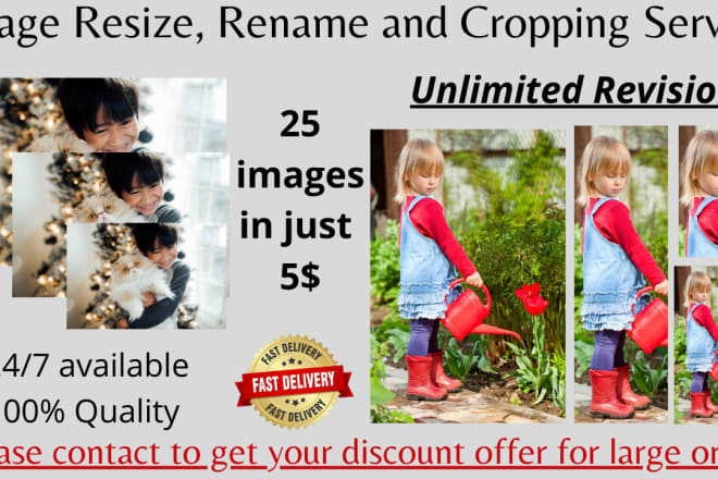 I will rename, resize image and crop your picture or photo