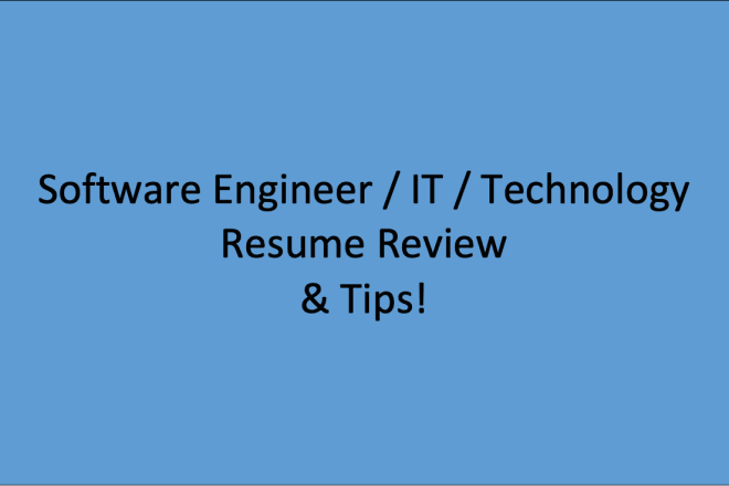 I will review your IT or tech resume as a professional software engineer