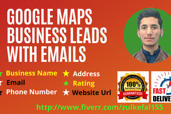 I will scrape google maps business leads with emails