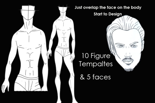 I will send you 10 men fashion figure templates