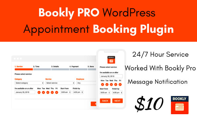 I will set bookly pro plugin wordpress appointment features