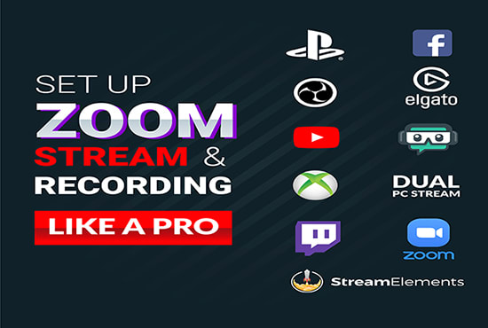 I will set up your live stream and zoom with obs, streamlabs like a pro