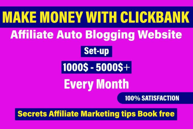 I will setup clickbank affiliate website for passive income