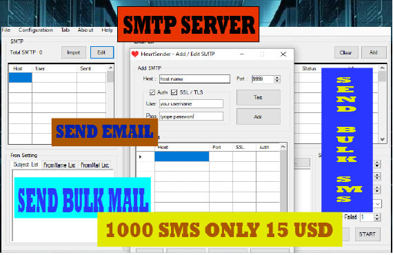 I will setup dedicated email smtp server and send bulk sms