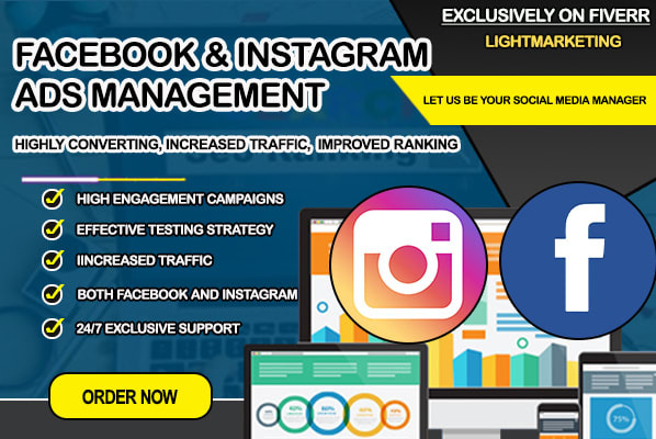 I will setup facebook and instagram ads, promotion and marketing