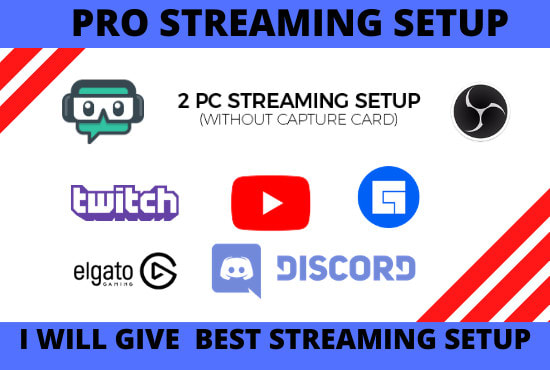 I will setup obs,streamlab for professional looking live stream on twitch, youtube,fb