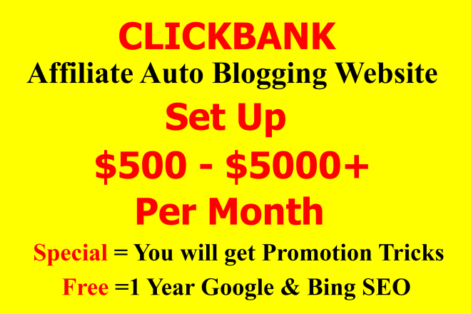 I will setup profitable clickbank affiliate website