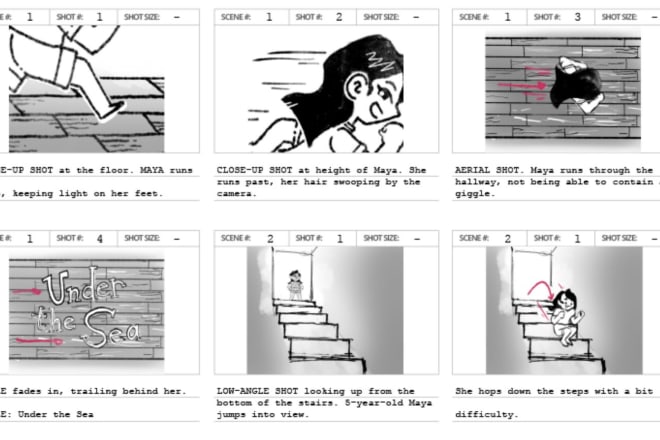I will sketch storyboards for cartoons