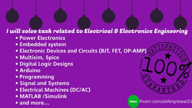 I will solve electrical and electronics related tasks