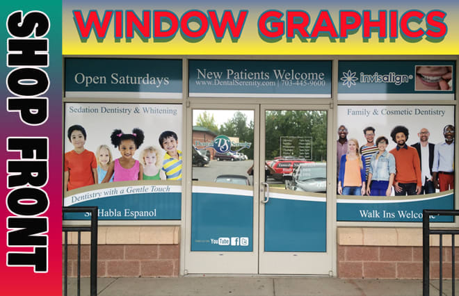 I will stunning shop,front sign,professional shop,store front,window graphics
