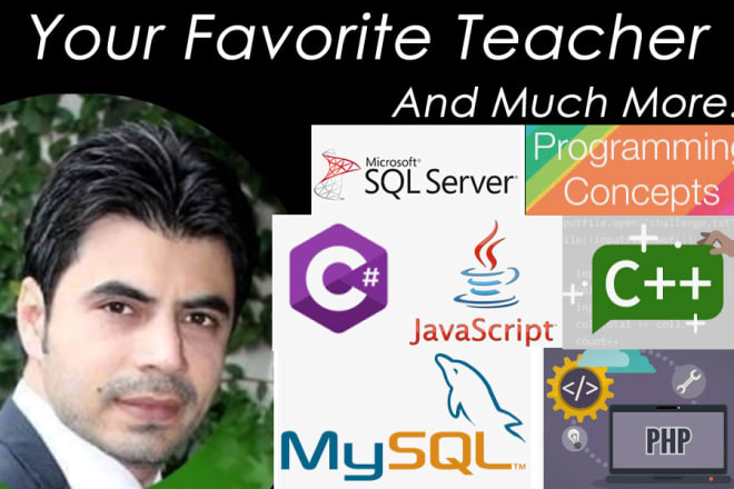 I will teach you php, javascript, c, python, c sharp, asp, mysql, sql server, wordpress