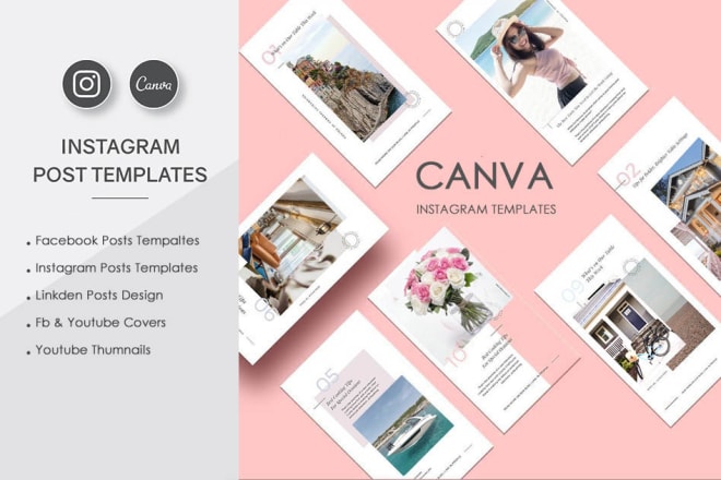 I will templates for social media, ad, post, canva