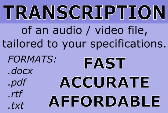 I will transcribe audio or video file in english or afrikaans