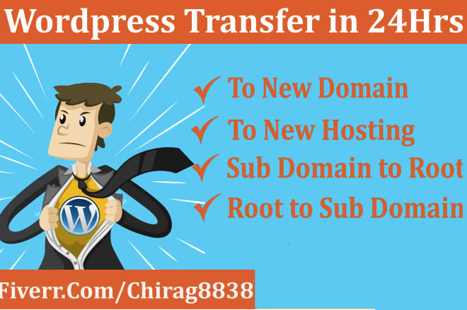 I will transfer your wordpress site in 24 hours