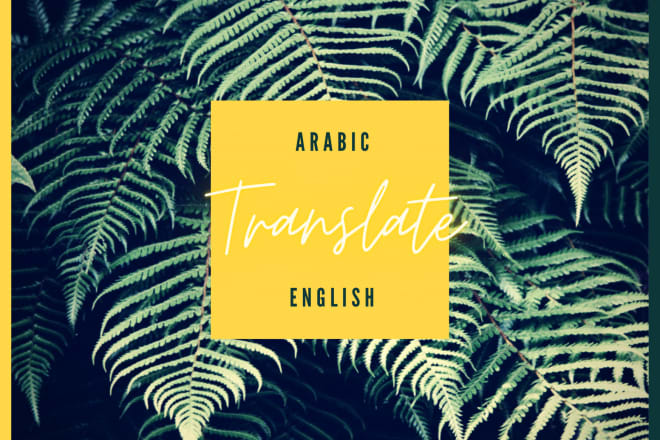 I will translate arabic into english and english into arabic