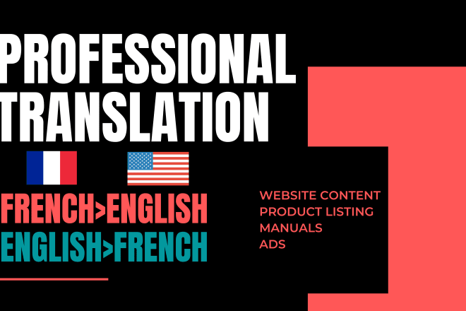 I will translate from french to english and english to french