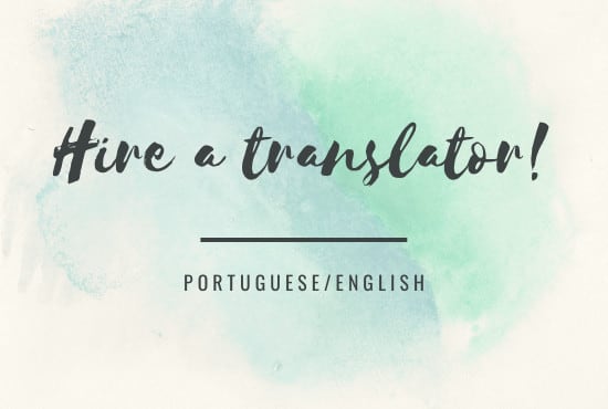 I will translate portuguese to english