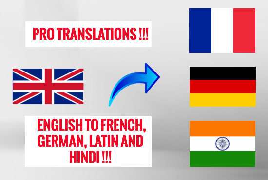 I will translate sentences from english to french, latin, german or hindi