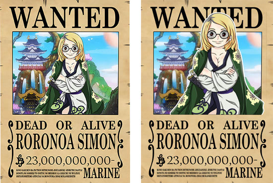 I will turn or draw you into one piece poster anime style