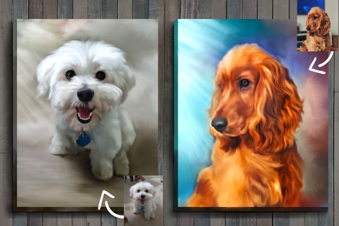 I will turn your dog, cat or any pet portrait into digital painting