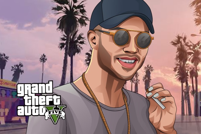 I will turn your picture to gta vector style