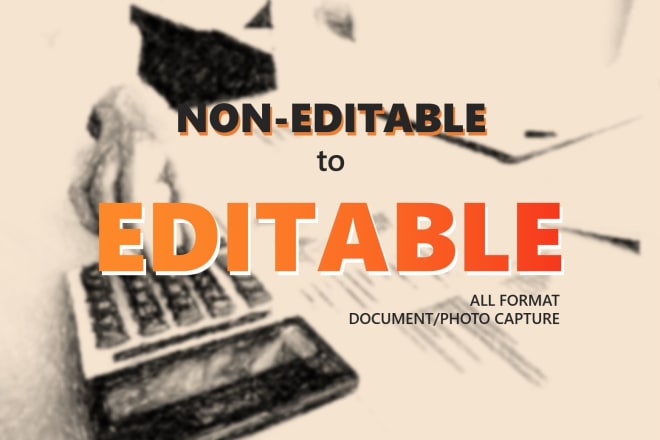 I will type any noneditable to editable professional typist
