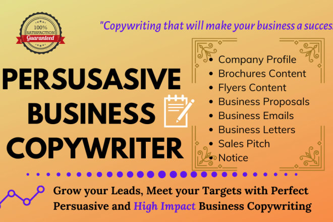 I will write company profile flyers brochures business copywriting