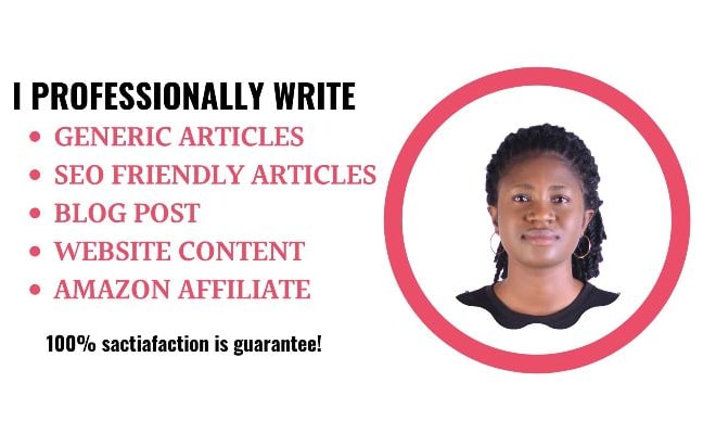 I will write generic articles, seo, blog posts, amazon affiliate