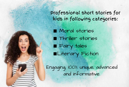 I will write or ghostwrite short moral or fiction stories for kids