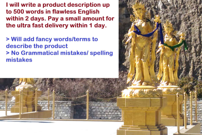 I will write product descriptions fast