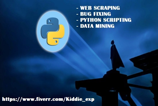 I will write python script, web scraping and fix python bugs