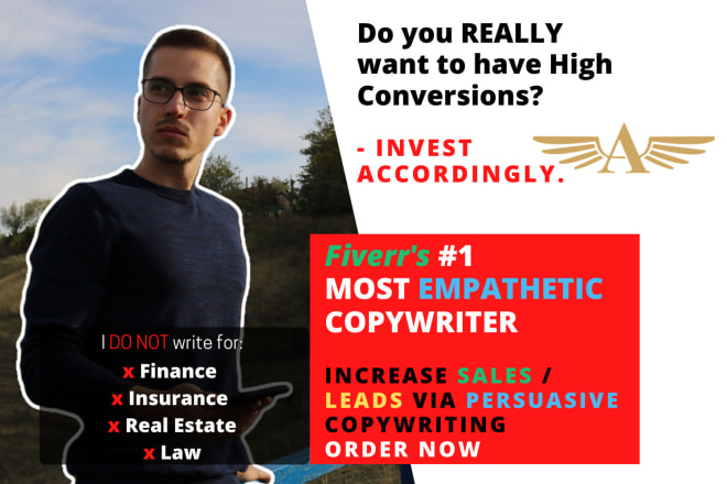 I will write sales copy or do copywriting to get you sales or leads