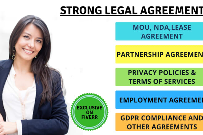 I will write solid legal contract, agreement or legal document