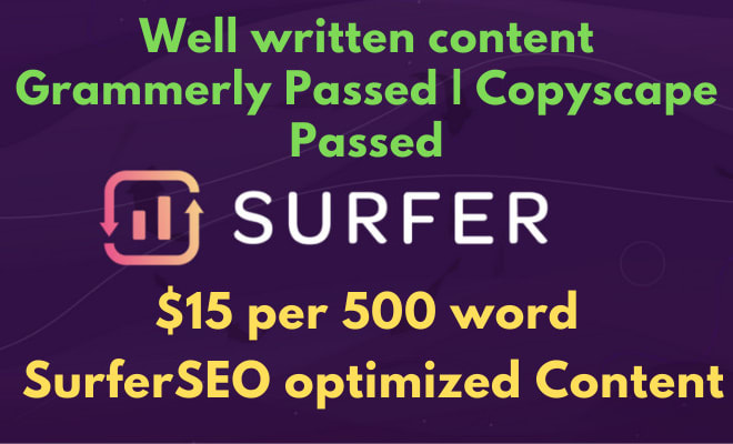 I will write surfer SEO optimized content no need to buy surfer