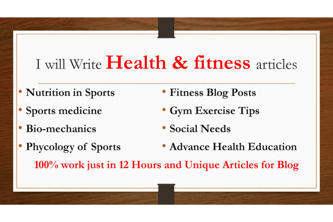 I will write the health and physical exercise related articles