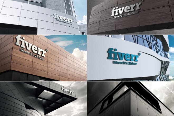 I will your logo on 50 building 3d mockups top
