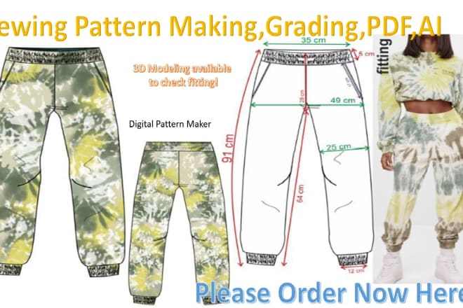 I will be pattern maker of sewing pattern making for your project