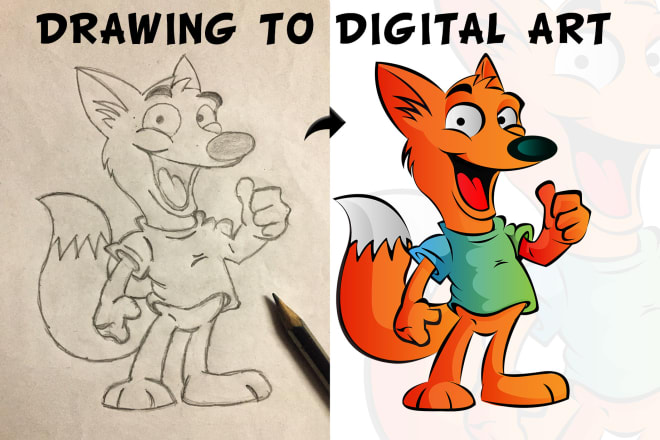 I will be your digital artist and convert hand drawing to digital art