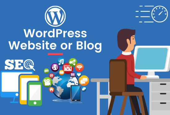 I will build a responsive wordpress website design with or blog