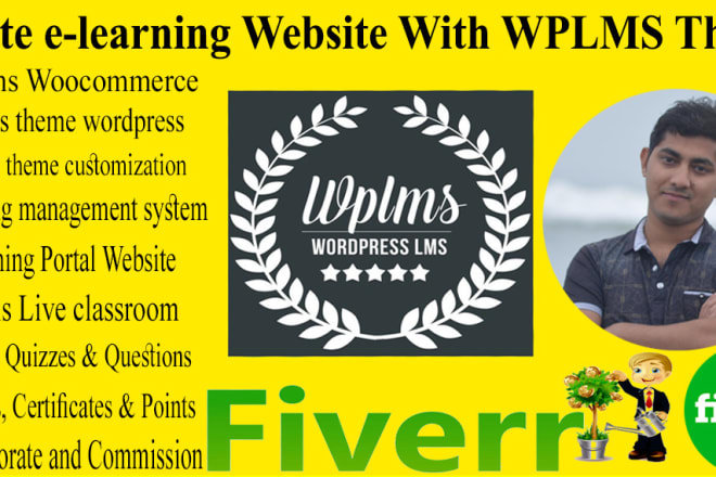 I will build e learning course creation education site customization with wplms theme